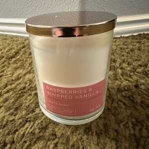 New Bath And Body Works Raspberries & Whipped Vanilla Candle Single Wick